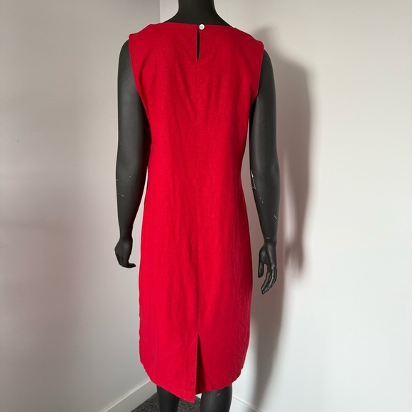 🌿 cold water creek Sleeveless Linen Blend | Red Shift Dress - Size 14 - Picture 4 of 5
